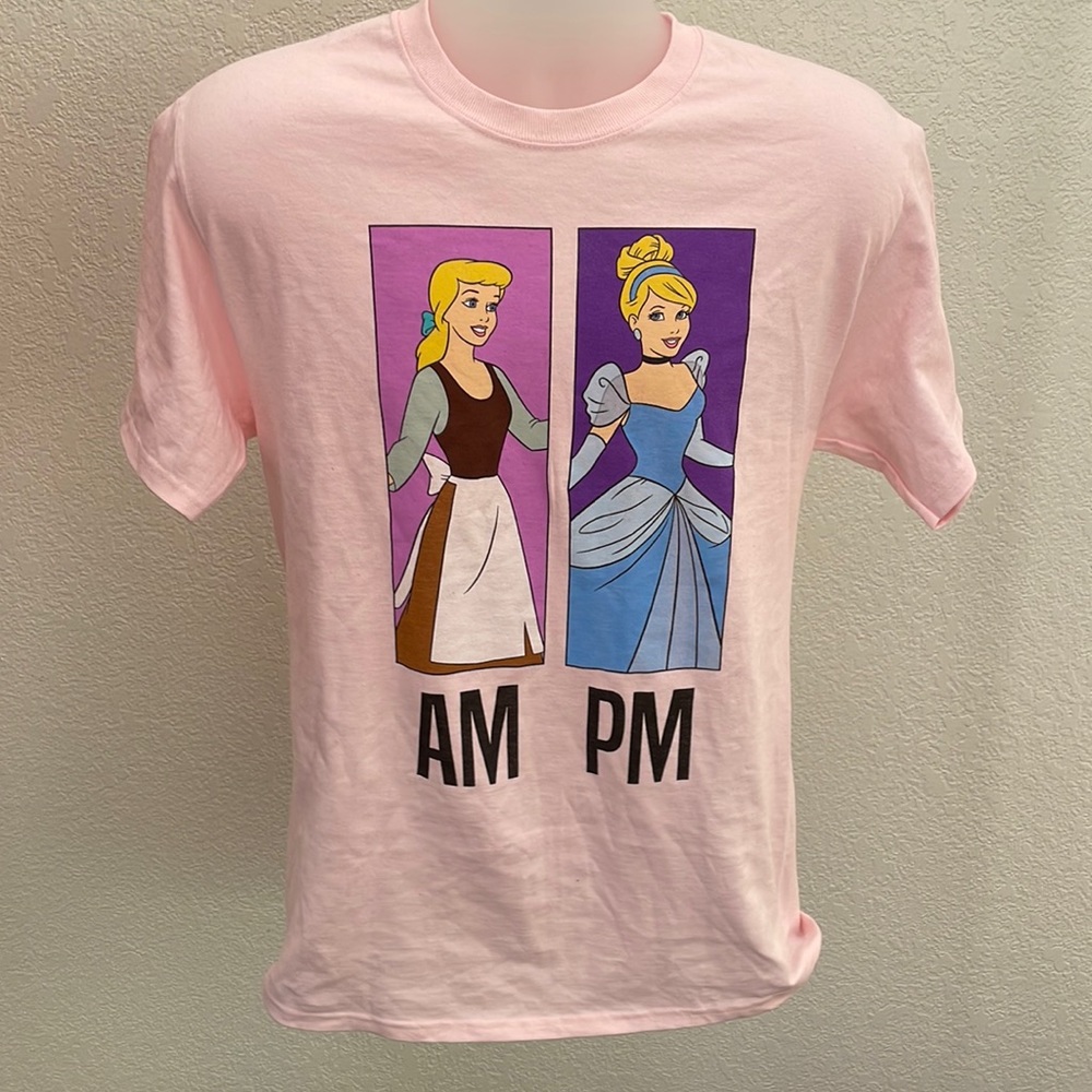 Disney Pink Short Sleeve Tee with Cinderella Graphic